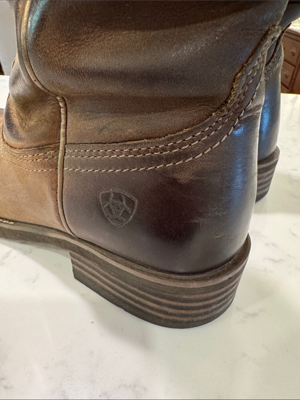 ARIAT Women’s Unbridled Roper Boots Dark Brown Leather Cowgirl Size 7.5 - Picture 8 of 15
